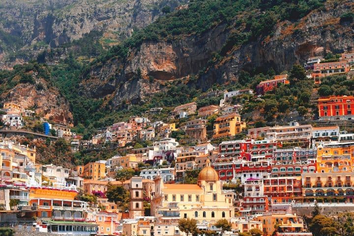 Casas coloridas de Positano, Costa Amalfitana