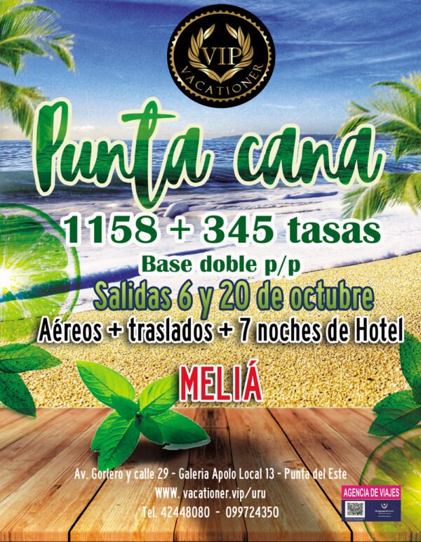 PUNTA CANA CON MELIA -All Inclusive -SALIDA 20 OCTUBRE -Confirmada .Salidas tambien hasta primeros dias de diciembre