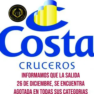 Costa Crucero Fin de año. Cabina Externa. 12 x USD 162 por persona en base doble
