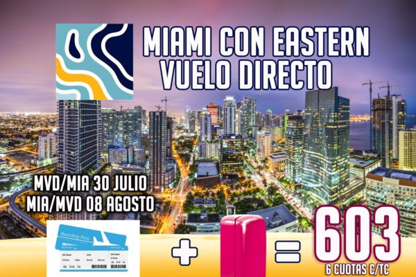 Miami vuelo directo con EASTERN USD 603