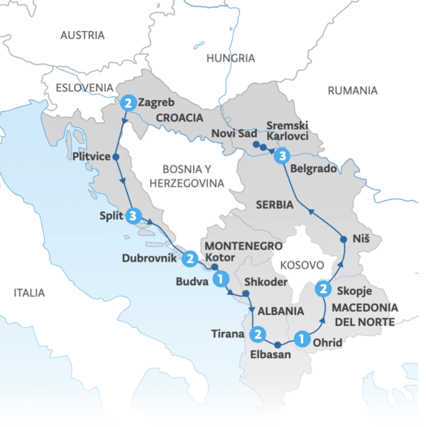 Preciosos Balcanes mapa