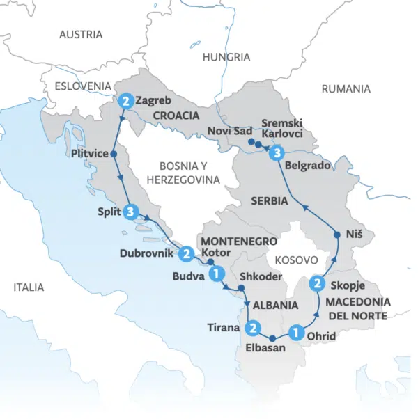 Preciosos Balcanes mapa