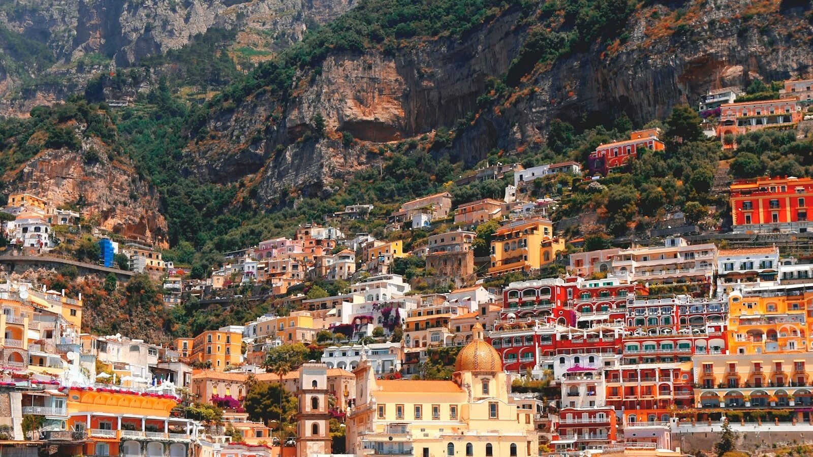 Casas coloridas de Positano, Costa Amalfitana